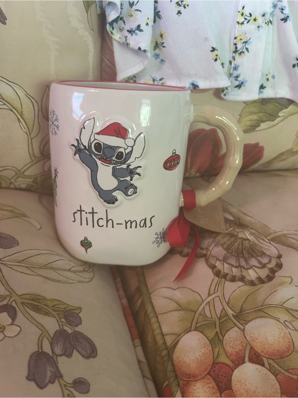 Disney White and Red Stitch-mas Holiday Mug